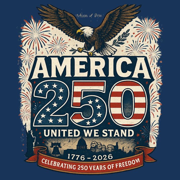 America's 250th Anniversary Of Freedom USA 1776-2026 7 Panel Mesh Trucker Snapback Hat