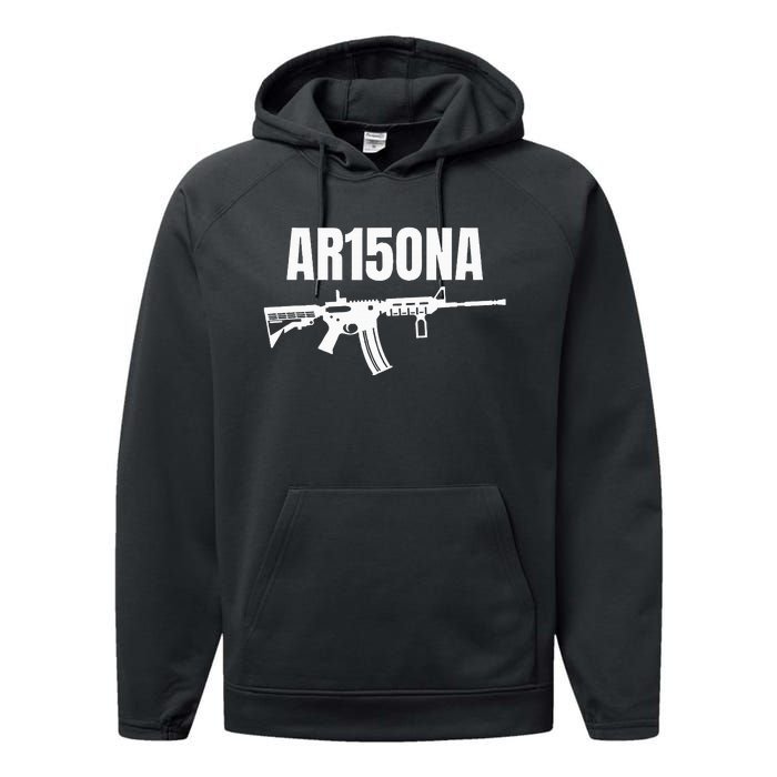 Ar15ona 2nd Amendment Ar 15 For Gun Owners Performance Fleece Hoodie