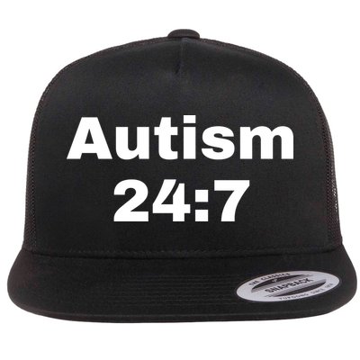 Autism 24:7  Flat Bill Trucker Hat