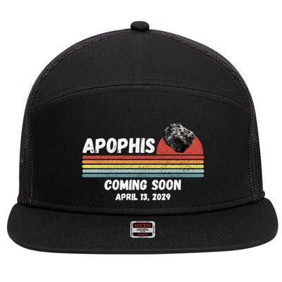 Apophis 2029 Asteroid 99942 Apophis April 13 2029 Comet Meteor Funny Space Humor 7 Panel Mesh Trucker Snapback Hat