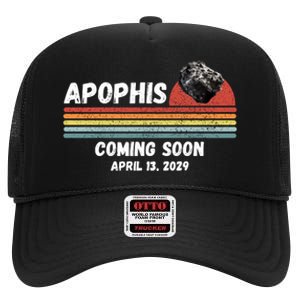 Apophis 2029 Asteroid 99942 Apophis April 13 2029 Comet Meteor Funny Space Humor High Crown Mesh Back Trucker Hat