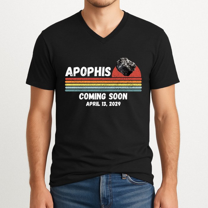 Apophis 2029 Asteroid 99942 Apophis April 13 2029 Comet Meteor Funny Space Humor V-Neck T-Shirt