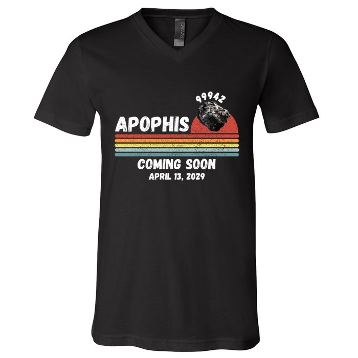 Apophis 2029 Apophis April 13 2029 Asteroid 99942 Funny Space Humor Comet Meteor V-Neck T-Shirt