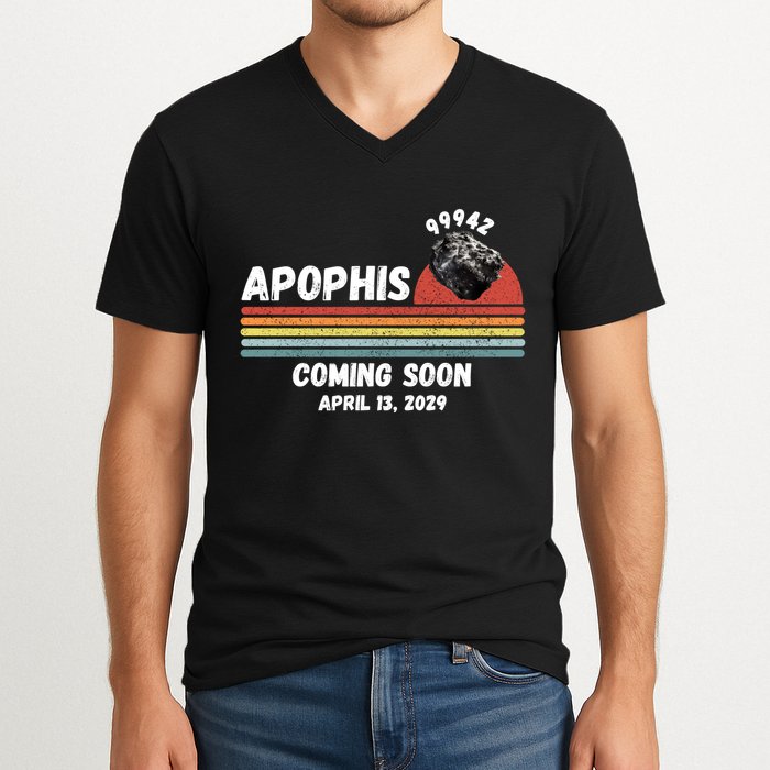 Apophis 2029 Apophis April 13 2029 Asteroid 99942 Funny Space Humor Comet Meteor V-Neck T-Shirt
