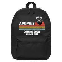 Apophis 2029 Apophis April 13 2029 Asteroid 99942 Funny Space Humor Comet Meteor 16 in Basic Backpack