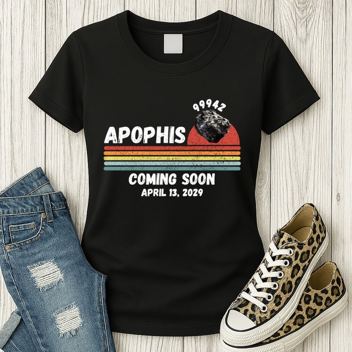 Apophis 2029 Apophis April 13 2029 Asteroid 99942 Funny Space Humor Comet Meteor Womens T-Shirt