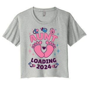 Aunt 2024 Aunt To Be Aunts Niece 2024 Aunt Loading Great Gift Women's Crop Top Tee