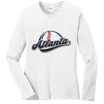 Atlanta 2023 Baseball Lovers Ladies Long Sleeve Shirt