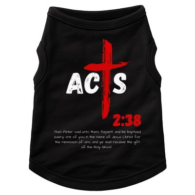 Acts 238 Baptized In Jesus Name Cross Pentecostal Apostolic Doggie Tank