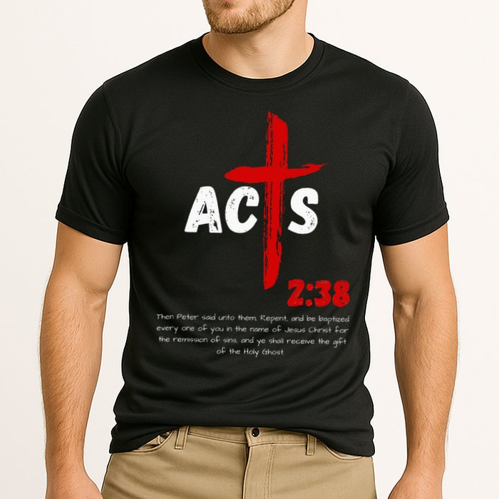 Acts 238 Baptized In Jesus Name Cross Pentecostal Apostolic Performance Shirt