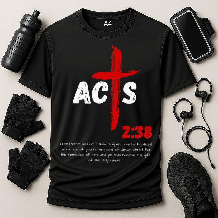 Acts 238 Baptized In Jesus Name Cross Pentecostal Apostolic Performance Shirt