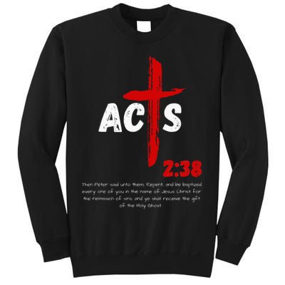 Acts 238 Baptized In Jesus Name Cross Pentecostal Apostolic Sweatshirt