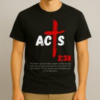 Acts 238 Baptized In Jesus Name Cross Pentecostal Apostolic T-Shirt