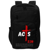 Acts 238 Baptized In Jesus Name Cross Pentecostal Apostolic Impact Tech Backpack