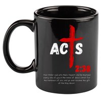 Acts 238 Baptized In Jesus Name Cross Pentecostal Apostolic 11oz C Handle Ceramic Mug