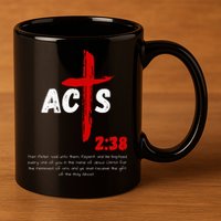 Acts 238 Baptized In Jesus Name Cross Pentecostal Apostolic 11oz C Handle Ceramic Mug