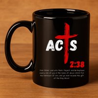 Acts 238 Baptized In Jesus Name Cross Pentecostal Apostolic 11oz C Handle Ceramic Mug