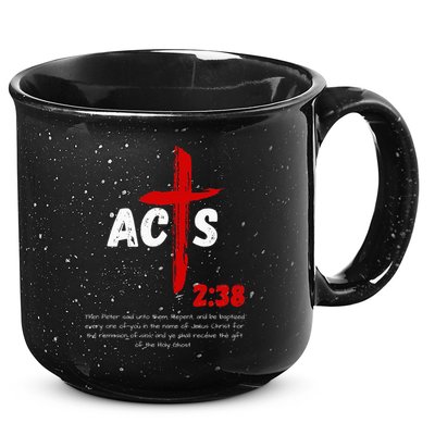 Acts 238 Baptized In Jesus Name Cross Pentecostal Apostolic 15oz Campfire Ceramic Mug