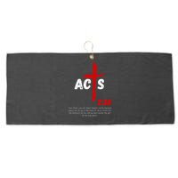 Acts 238 Baptized In Jesus Name Cross Pentecostal Apostolic Large Microfiber Waffle Golf Towel