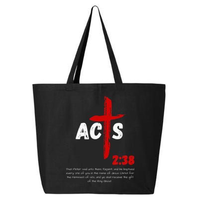 Acts 238 Baptized In Jesus Name Cross Pentecostal Apostolic 25L Jumbo Tote