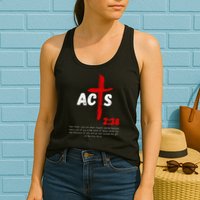 Acts 238 Baptized In Jesus Name Cross Pentecostal Apostolic Womens Tank Top