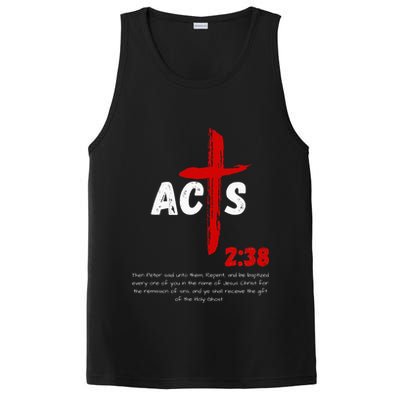 Acts 238 Baptized In Jesus Name Cross Pentecostal Apostolic PosiCharge Competitor Tank