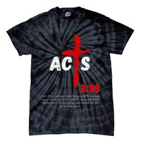 Acts 238 Baptized In Jesus Name Cross Pentecostal Apostolic Tie-Dye T-Shirt
