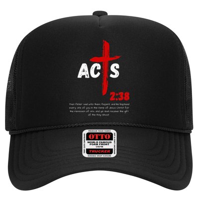 Acts 238 Baptized In Jesus Name Cross Pentecostal Apostolic Trucker Hat