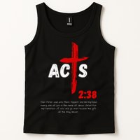 Acts 238 Baptized In Jesus Name Cross Pentecostal Apostolic Tank Top