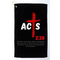 Acts 238 Baptized In Jesus Name Cross Pentecostal Apostolic Golf Towel