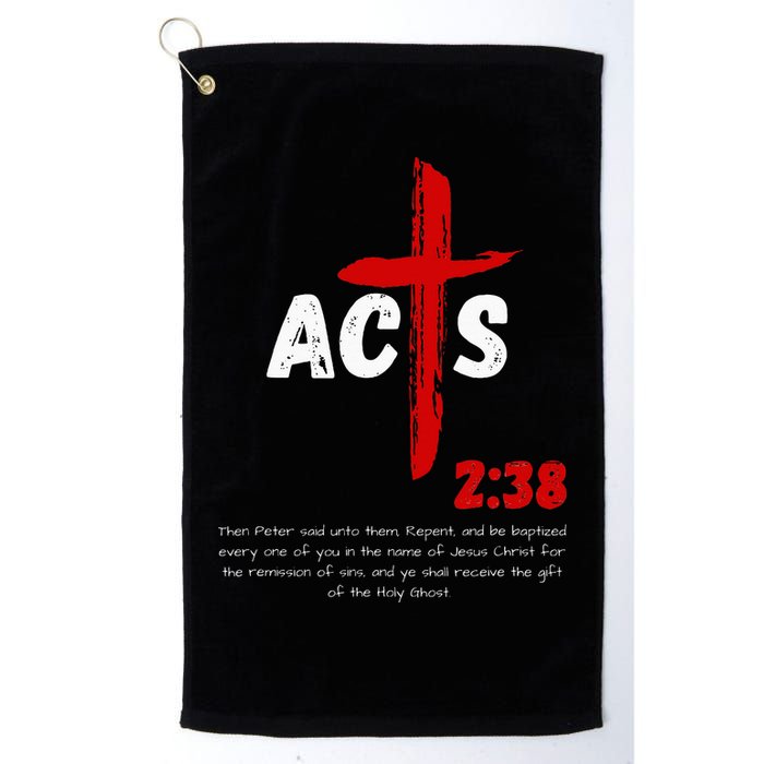 Acts 238 Baptized In Jesus Name Cross Pentecostal Apostolic Golf Towel