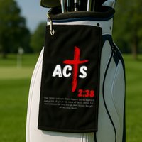 Acts 238 Baptized In Jesus Name Cross Pentecostal Apostolic Golf Towel