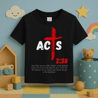 Acts 238 Baptized In Jesus Name Cross Pentecostal Apostolic Toddler T-Shirt