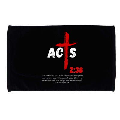 Acts 238 Baptized In Jesus Name Cross Pentecostal Apostolic Microfiber Hand Towel