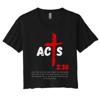 Acts 238 Baptized In Jesus Name Cross Pentecostal Apostolic Crop Top