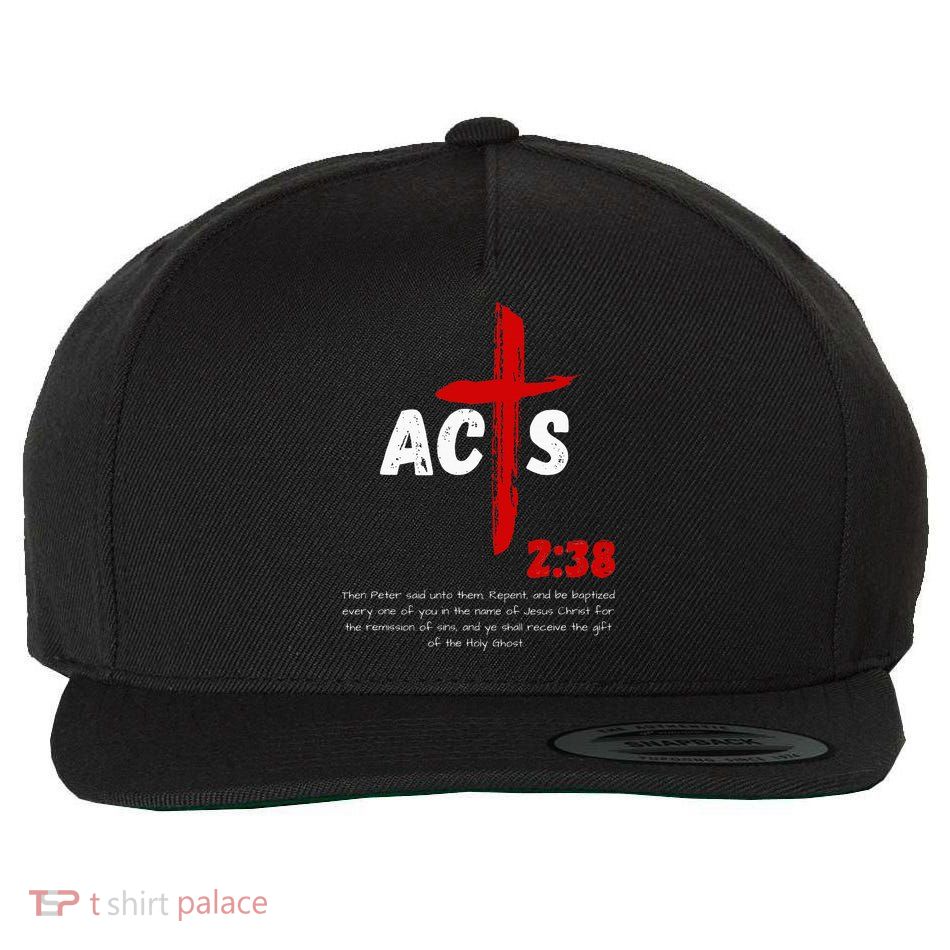 Acts 238 Baptized In Jesus Name Cross Pentecostal Apostolic Wool Snapback Cap