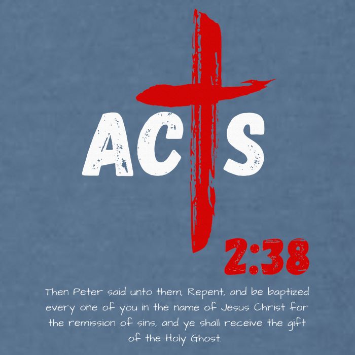 Acts 238 Baptized In Jesus Name Cross Pentecostal Apostolic Garment-Dyed Sweatshirt