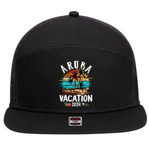 Aruba 2024 Family Friends Trip Group Vacation Matching 7 Panel Mesh Trucker Snapback Hat