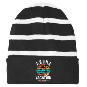 Aruba 2024 Family Friends Trip Group Vacation Matching Striped Beanie with Solid Band