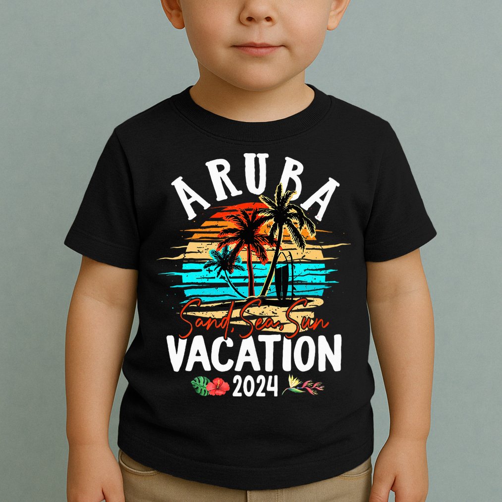Aruba 2024 Family Friends Trip Group Vacation Matching Toddler T-Shirt