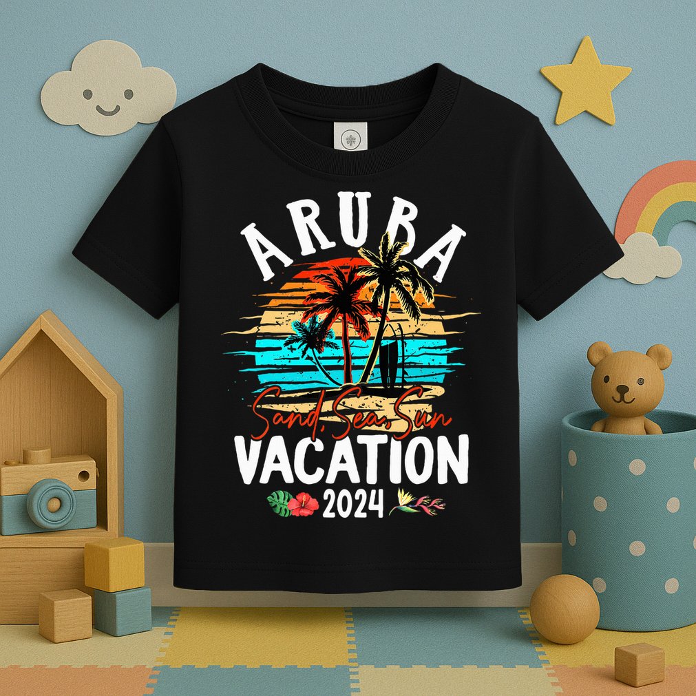 Aruba 2024 Family Friends Trip Group Vacation Matching Toddler T-Shirt