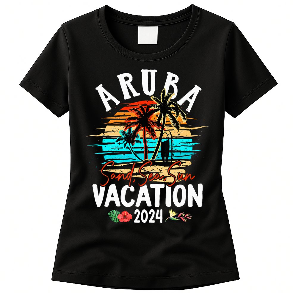 Aruba 2024 Family Friends Trip Group Vacation Matching Womens T-Shirt