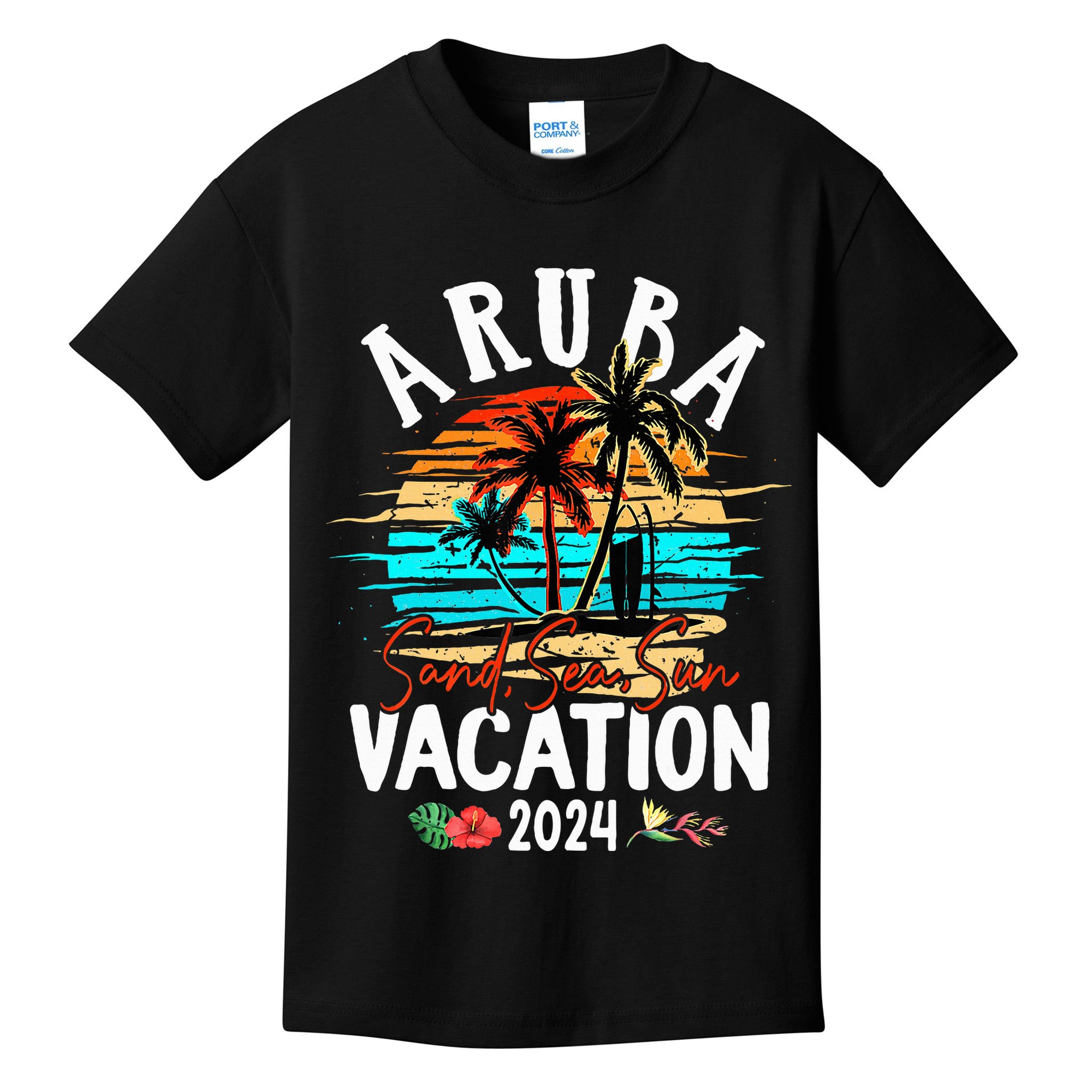 Aruba 2024 Family Friends Trip Group Vacation Matching Kids T-Shirt