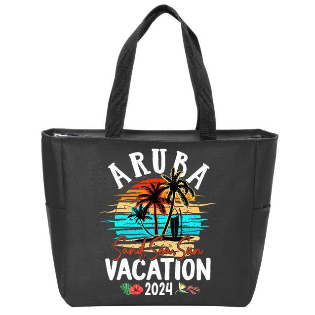 Aruba 2024 Family Friends Trip Group Vacation Matching Zip Tote Bag