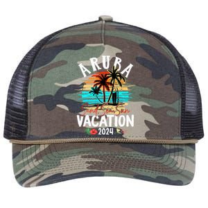 Aruba 2024 Family Friends Trip Group Vacation Matching Retro Rope Trucker Hat Cap