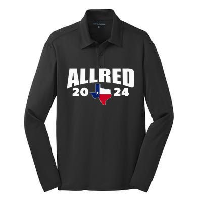 Allred 2024 For Senate Texas Silk Touch Performance Long Sleeve Polo