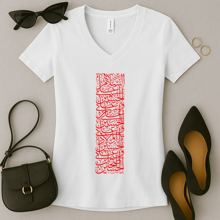 Ashura 2024 Muharram Ya Hussein Labayk Ya Hussein Women's V-Neck T-Shirt