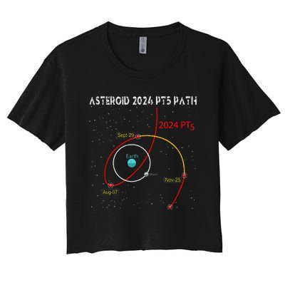 Asteroid 2024 Pt5 Path Mini Moon Dates Space 2024 Women's Crop Top Tee