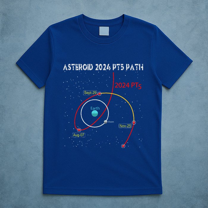 Asteroid 2024 Pt5 Path Mini Moon Dates Space T-Shirt