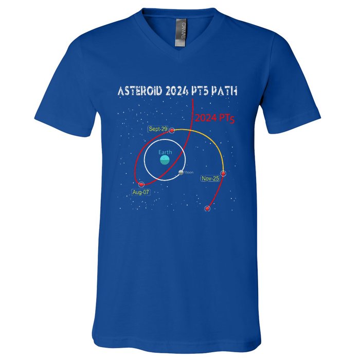 Asteroid 2024 Pt5 Path Mini Moon Dates Space V-Neck T-Shirt